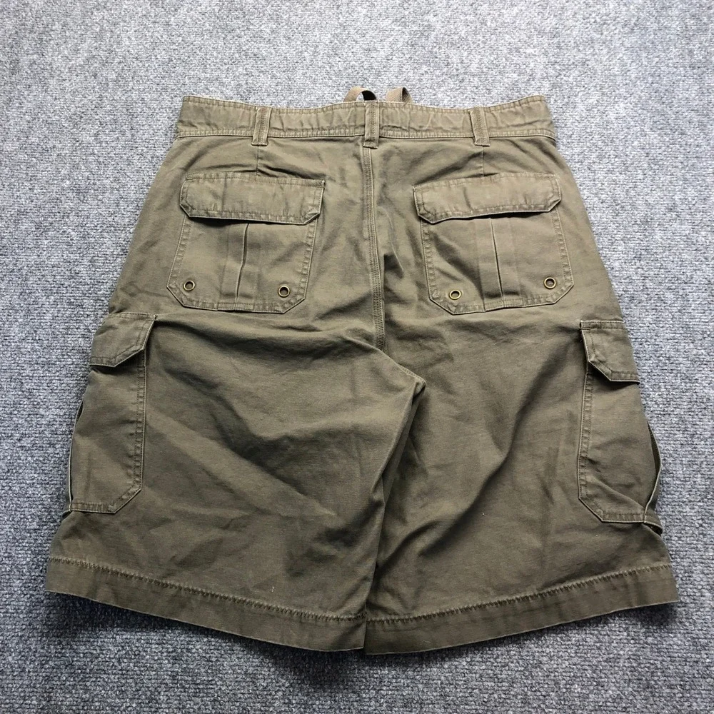 Arizona Jean Company Mens 34 Cargo Shorts Olive Green Cotton Twill Utility